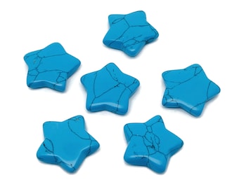 May include: Six turquoise star-shaped stones with a marbled pattern.