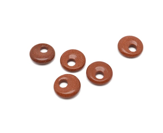 Goldstone Gemstone Pi Stone - Crystal Donut Pi Stone - Pi Stone -Crystal Earrings - Lucky Safety Pendant Jewelry - 18mm - DO1025