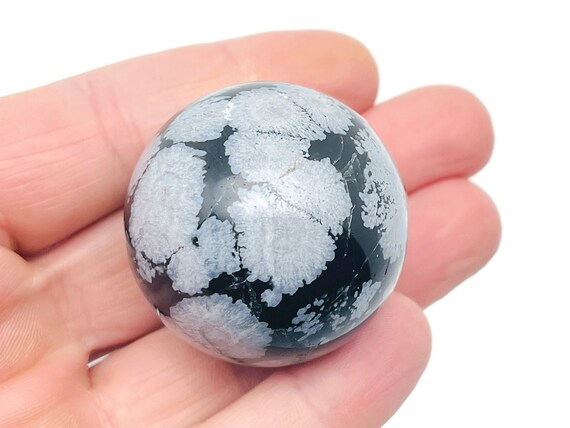 Snowflake Obsidian Sphere Stone A++ – Crystal Ball - Healing Crystal Stones – Crystal Décor – 40-50mm - BA1023