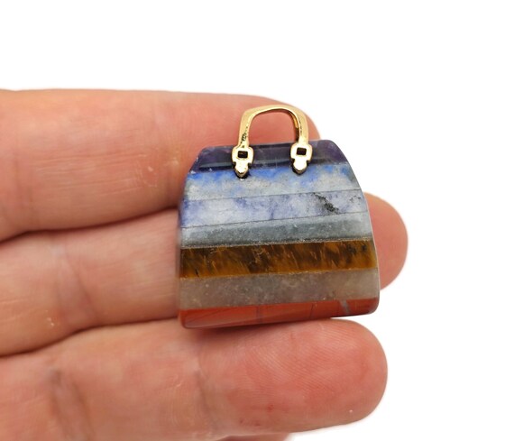 Seven Chakra Purse Shape Stone– 7 Chakra Purse Crystal Stone – Crystals – Chakra Healing Crystal - Gifts - CA1053