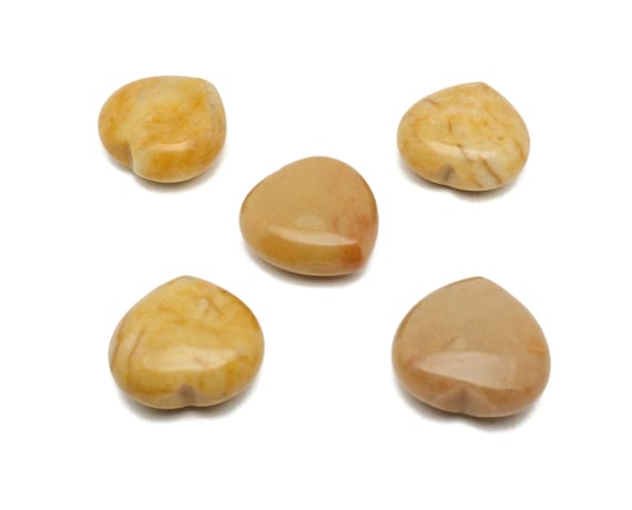 Yellow Aventurine Heart Gemstone – Heart Yellow Gemstone - Loose Gemstone –Natural Yellow Crystal - Healing Heart – 4cm - HE1254