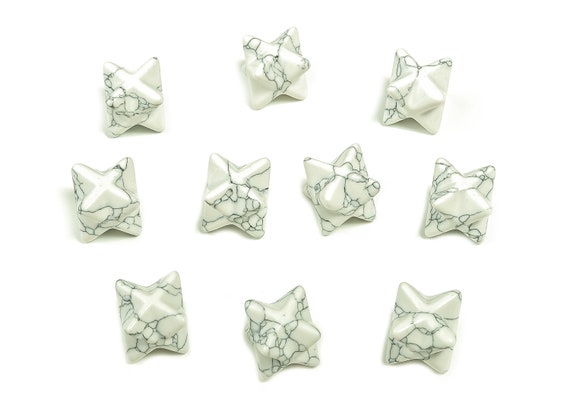 Howlite Merkaba - Crystal Merkaba Star -Energy Healing Sacred – Chakra Stone - Star Crystal – 1.3Cm – ME1005