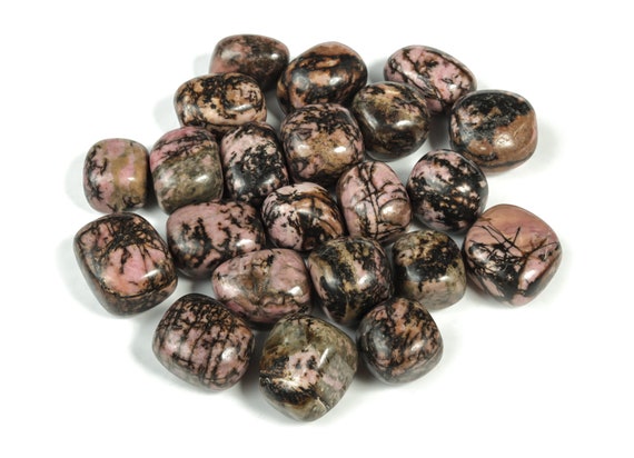 Rhodonite Tumbled Stone - Natural Rhodonite Palm Stone - Healing Gemstone – Heart Chakra Stone – Heart Chakra Crystal – TU1083