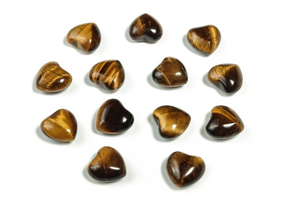 Tiger Eye Heart Gemstone – Tiger Eye Heart Shaped Healing Stones - Tiger Eye Gemstones - Protection Heart Crystal - 15x15x9mm - HE1007