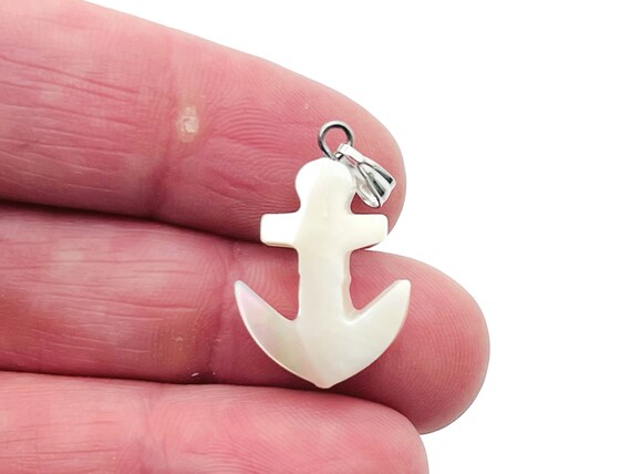 Natural Pearl Anchor Pendant - Crystals Pendant Healing - Sea Shell Pendant - NC1289