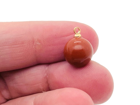 Red Jasper Ball Beads - Crystal Beads Earring - Crystal Beads Pendant - Crystal Carving - NC1198
