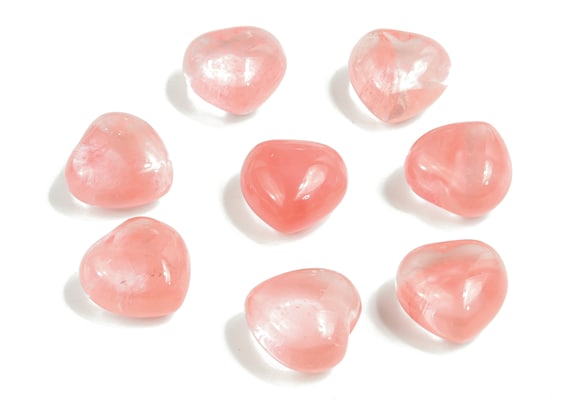 Cherry Quartz Heart Gemstone – Cherry Quartz Shaped Healing Stones - 15x15x9mm - HE1036