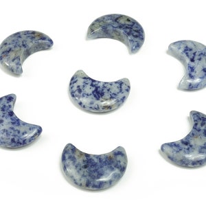 Blue Spot Jasper Gemstone Moon - Crystal Moon - Carved Moon - Healing Crystal - Gemstone Crescent – 3×1.6cm – MO1040