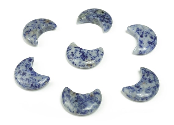 Blue Spot Jasper Gemstone Moon - Crystal Moon - Carved Moon - Healing Crystal - Gemstone Crescent – 3×1.6cm – MO1040