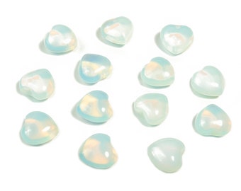 Opalite Heart Gemstone - Opalite Crystal - White Opalite Gemstone – Pocket Stone – Healing Crystal Hearts – 15x15x9mm - HE1009