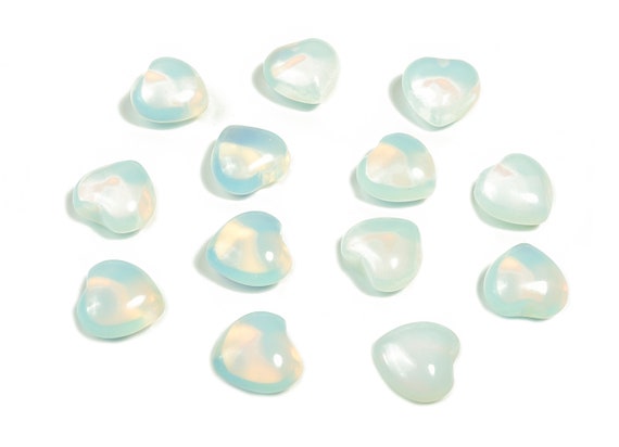 Opalite Heart Gemstone - Opalite Crystal - White Opalite Gemstone – Pocket Stone – Healing Crystal Hearts – 15x15x9mm - HE1009
