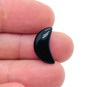 Obsidian Gemstone Moon - Crystal Moon - Carved Moon - Healing Crystal - Mini Moon Crystal – 2cm – MO1004