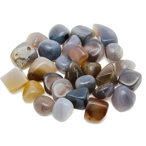 Gray Agate Tumbled Stone – Gray Agate – Tumbled Stone – Chunk Stones - TU1293