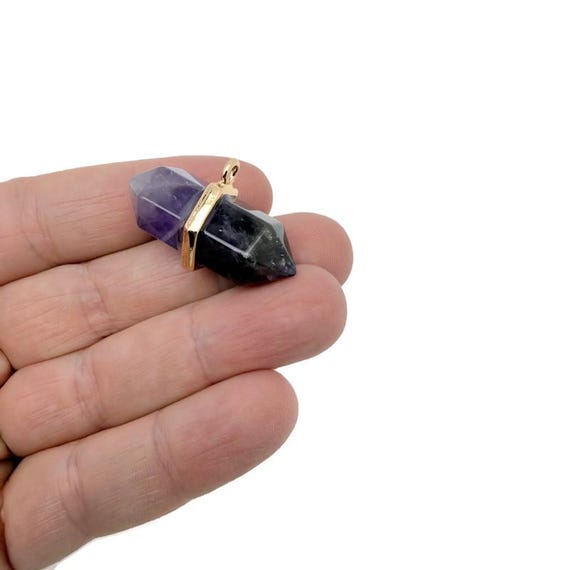 Amethyst Double Terminated Crystal Pendant – Natural Gemstone Point - NC2001