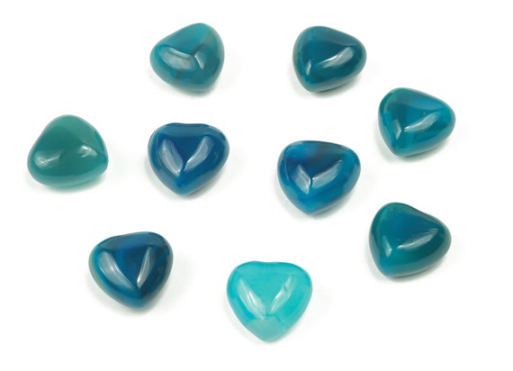 Blue Agate Heart Gemstone - Puffy Heart – Healing Crystals - Nurturing Stone – Crystal Hearts – 15x15x9mm - HE1043