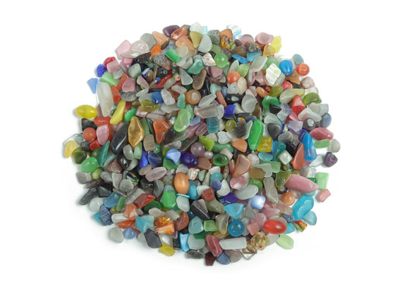 Cats Eye Chips – Gemstone Chips – Mix Color - Crystal Semi Tumbled Chips - Bulk Crystal - 5-10mm - CP1161