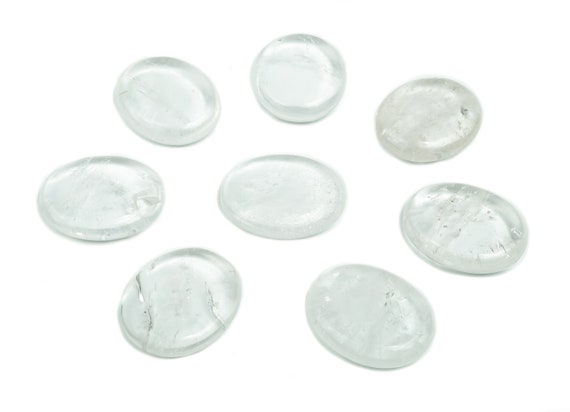 Clear Quartz Flat Disk - Slab Natural Stone – Flat Stone - Worry Stone - Healing Crystals – 30x25x7 - FL1034