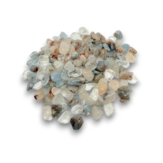 Blue Rabbit Hair Quartz Chips – Gemstone Chip – Semi Tumbled Chips - Bulk Crystal - 7-12mm - CP1251