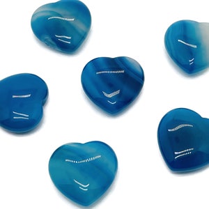 Blauer Achat Herz Edelstein - Achat Kristall - Herzform Chakra Kristall - Meditationskristalle - 3cm - HE1198