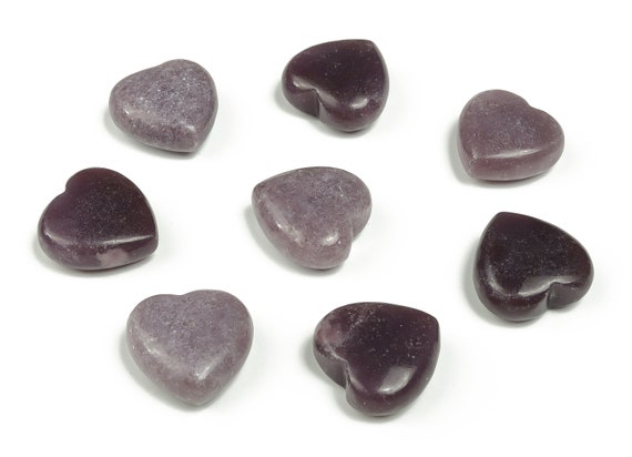 Lepidolite Heart Gemstone – Heart Crystal - Healing Stones – Carving Heart - Natural stones - 2.5cm - HE1121