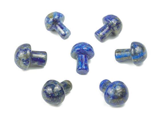 Lapis Lazuli Mushroom Gemstone – Hand Carved Mushroom - Reiki Crystal - Healing Crystals - Blue Mushroom - 2cm – MU1008