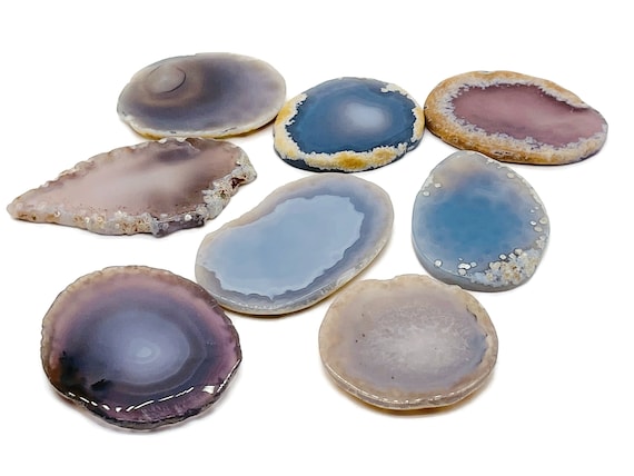 Gray Agate Slice - Gray Agate Geode Crystal - Natural Agate Slice - Jewelry Making - RA1171