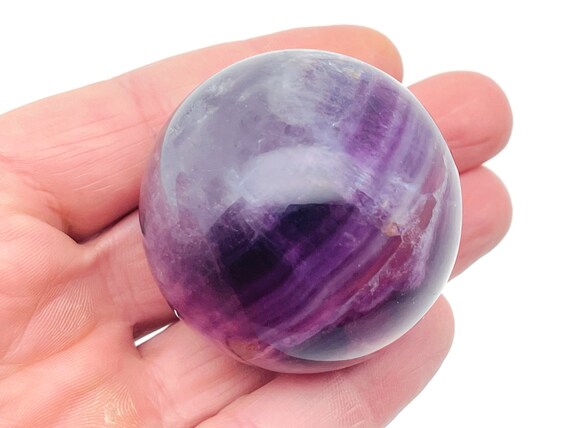 Purple Fluorite Sphere Stone A++ – Crystal Ball - Healing Crystal Stones – Crystal Décor – 40-50mm - BA1016
