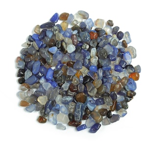 Blue Agate Chips – Gemstone Chips – Crystal Semi Tumbled Chips - Bulk Crystal - 5-10mm - CP1159