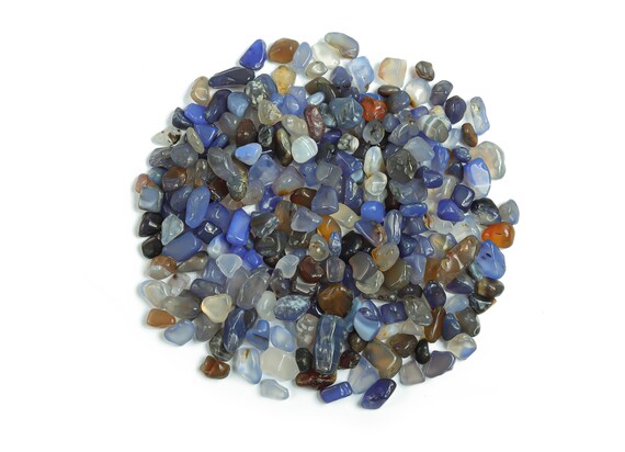 Blue Agate Chips – Gemstone Chips – Crystal Semi Tumbled Chips - Bulk Crystal - 5-10mm - CP1159
