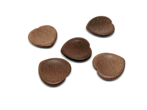 Goldstone Heart Worry Stone – Crystal Worry Stone – Relaxing Heart Chakra - Travel Crystals - Stress Reducing - WO1016