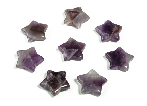 Amethyst Star Gemstone – Amethyst Crystal Star Charm – Amethyst Star Carving – Reiki Meditation– Healing Crystal – 2.5cm – ST1073
