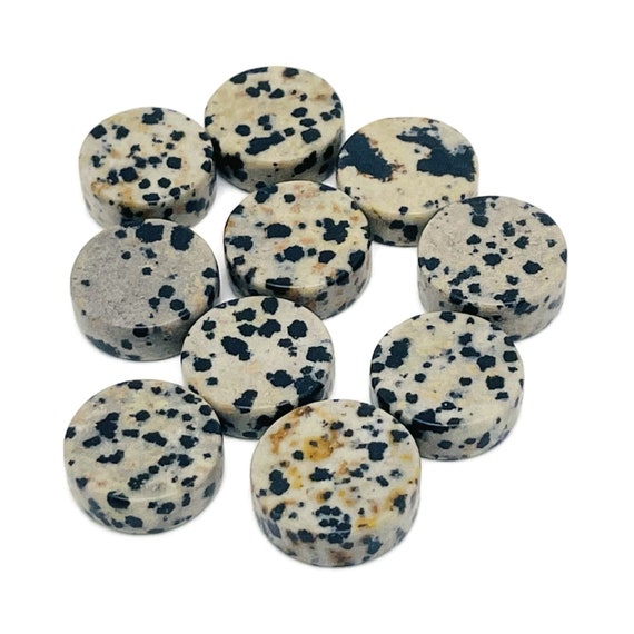 Dalmatian Jasper Gemstone Flat Disk - Crystal Round Coin - Loose Gemstone - Cabochon Gemstone - Handmade Gemstone Round - FL1082