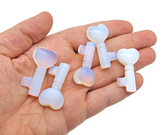 Opalite Gemstone Key Carving - Pocket Crystal Keys - Crystals Chakra - Meditation Crystal - Energy Gift for her - KY1015