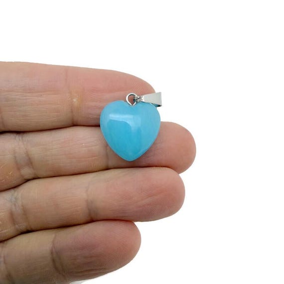 Blue Jasper Heart Pendant - Crystals Healing - Mini Crystal Pendant - Gifts - HNC1036