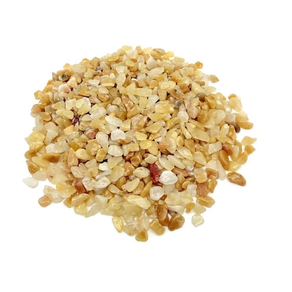 Golden Silk Jade Chips – Stone Healing – Bulk Natural Gemstones – Home Decor - 2-6mm - CP1228