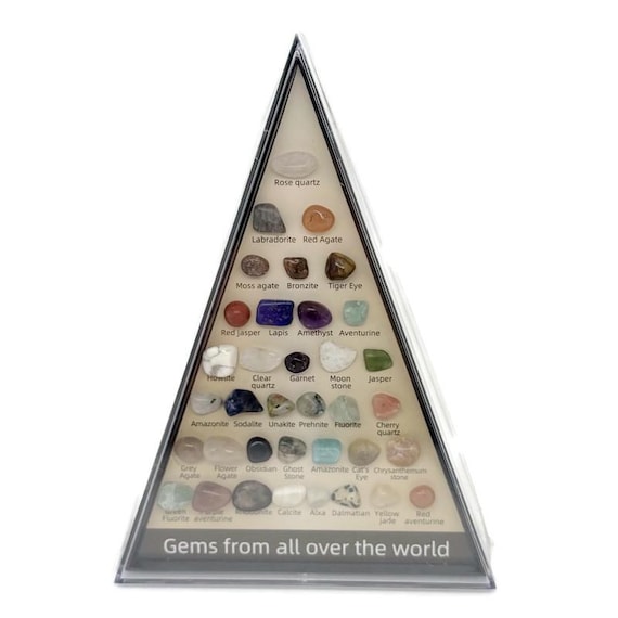 Natural Crystal Gemstone Learning Set - 36 Pieces Crystal Identification Kit - CH1016