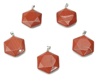 Red Jasper Star Pendant - Crystal Pendant – Natural Necklaces - Jewelry Making Supplies - NC1063