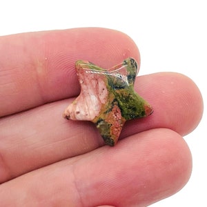 Unakite Star Gemstone – Star Carving Star – Mini Star Crystal Stone – Healing crystal – 2cm – ST1015