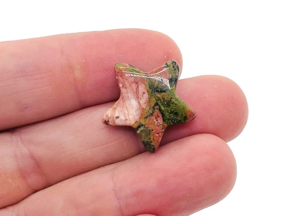 Unakite Star Gemstone – Star Carving Star – Mini Star Crystal Stone – Healing crystal – 2cm – ST1015