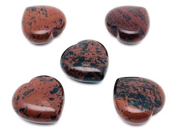 Mahogany Obsidian Heart Gemstone - Crystal Heart - Obsidian Touchstone - Crystal Healing – 4cm - HE1246