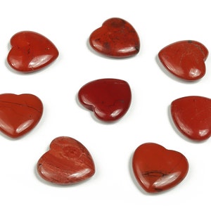Red Jasper Heart Gemstone Flat – Heart Crystal - Healing Stones – Carving Heart - Natural stones - 20x20x6 - HE1076
