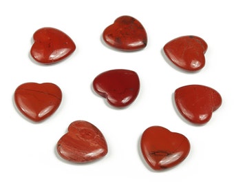 Red Jasper Heart Gemstone Flat – Heart Crystal - Healing Stones – Carving Heart - Natural stones - 20x20x6 - HE1076