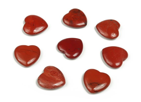Red Jasper Heart Gemstone Flat – Heart Crystal - Healing Stones – Carving Heart - Natural stones - 20x20x6 - HE1076