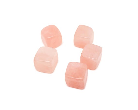 Rose Quartz Cube Tumbled Stone - Crystal Lovers - Polished Cube - Crystals - Tumbled Crystal Cube Carving - FL1098