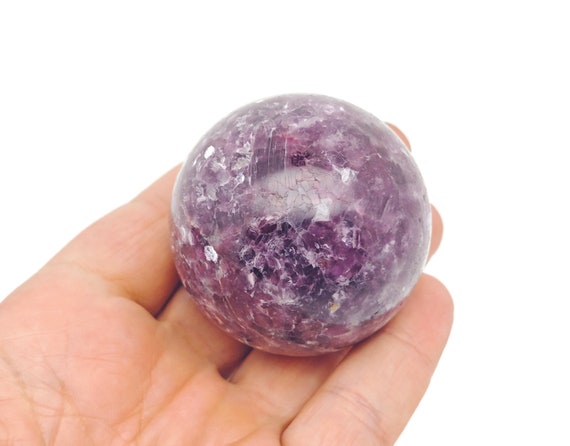 Lepidolite Sphere Gemstone – Crystal Sphere - Healing Stone – Crystal Ball – Crystal Décor – 40-50mm - TO1010
