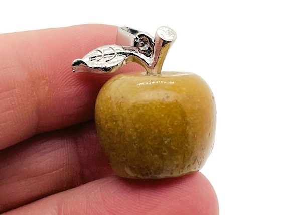 Yellow Aventurine Crystal Apple Pendant - Crystals Pendant Healing - Mini Crystal Pendant - Gifts - NC1254