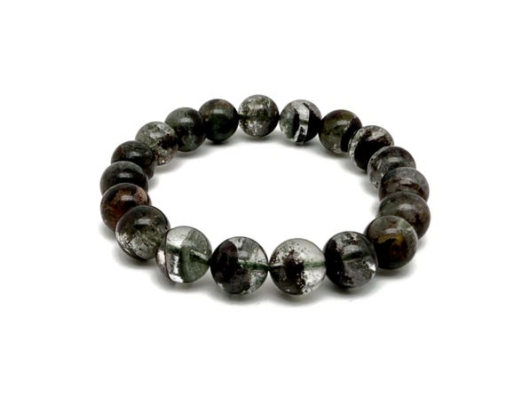 Lodolite Garden Quartz Gemstone Bracelet - AAA Premium Quality Crystal Bracelet - Men&Women Stretchy Bracelet - Crystal Healing - AA1011