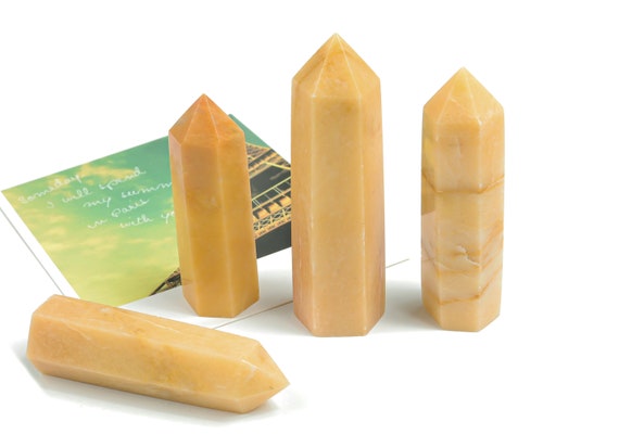 Yellow Aventurine Obelisk Tower Stone - Point Yellow Aventurine Natural Healing Crystal - Decor - TW1044