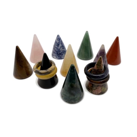 Crystal Ring Holder Cone – Gemstone Jewelry Display Stand for Rings - CNMIX