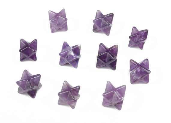 Amethyst Merkaba  - Amethyst Carving Gemstone - Crystal Merkaba Star - Energy Healing - Chakra Stone – 1.3Cm – ME1015